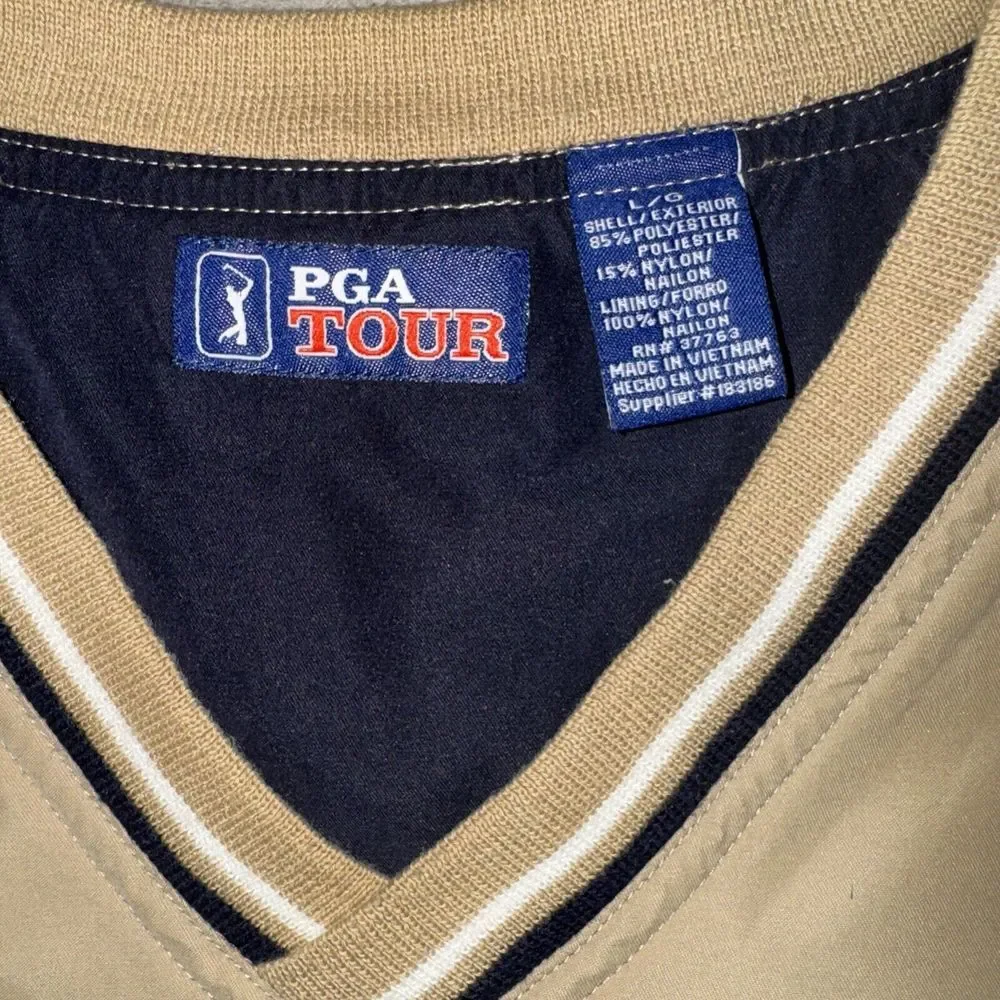 PGA Tour Gold Embroidered‎ Athletic Performance Golf Vest Mens Size Large
